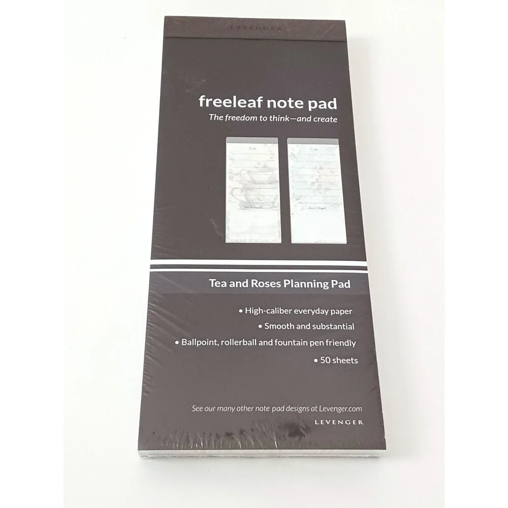Levenger Freeleaf Notepad‎ Tea & Roses Planning Pad 2 Pack 50 Sheets Each